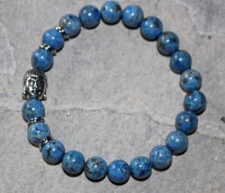 Lapis - Kugel - 8mm - Buddha - Armband Elastik - 1 St�ck