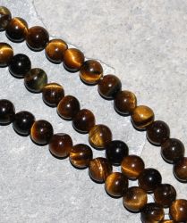 Tigerauge - braun - Kugel - 6mm - Kettenstrang