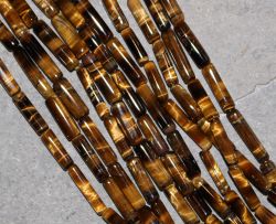 Tigerauge - braun - Zylinder - 4mm - Kettenstrang