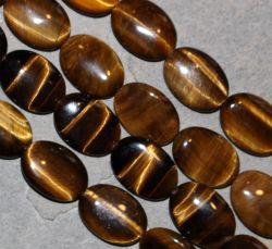 Tigerauge - braun - Oval - 18x24mm - Kettenstrang