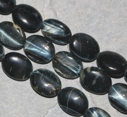 Tigerauge - blau - Oval - 16x12mm - Kettenstrang