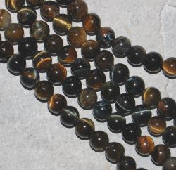 Tigerauge - blau - Kugel - 6mm - Kettenstrang