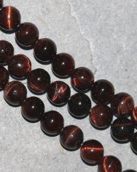 Tigerauge - rot - Kugel - 8mm - Kettenstrang