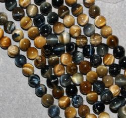 Tigerauge - hell - Kugel - 8mm - Kettenstrang