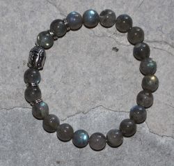 Labradorit - Kugel - 8mm - Buddha - Armband Elastik - 1 St�ck