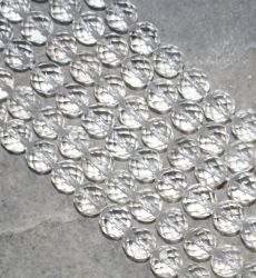Bergkristall - Kugel - facettiert - 8mm - Kettenstrang