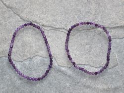 Amethyst - Kugel - facettiert - 3mm - Armband Elastik - 2 St.