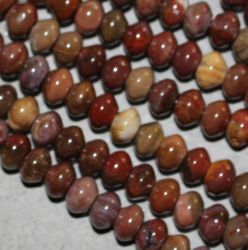 Versteinertes Holz - Rondelle - 8x5mm - Kettenstrang