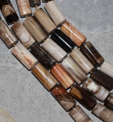 Versteinertes Holz - Zylinder - 25x12mm - Kettenstrang