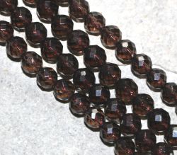 Rauchquarz - Kugel - facettiert - 6mm - Kettenstrang