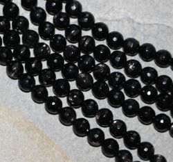 Hypersthen - Kugel - facettiert - 8mm - Kettenstrang
