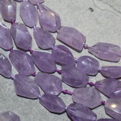 Amethyst - Freeform - facettiert -  10-15mm - Kettenstrang