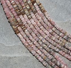 Rhodochrosit -  Freeform - Quadrat - 4-5mm - Kettenstrang
