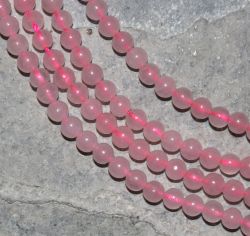 Rosaquarz - Kugel - 4mm - Kettenstrang