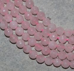 Rosaquarz - Kugel - 6mm - facettiert - Kettenstrang