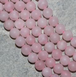 Rosaquarz - Kugel - 6mm - matt - Kettenstrang