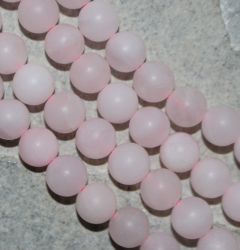 Rosaquarz - Kugel - 8mm - matt - Kettenstrang