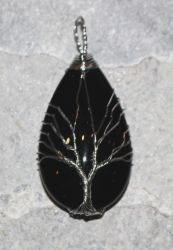 Onyx - Anh�nger - Baum mit Fassung - 1 St�ck