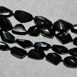 Gagat - Freeform - facettiert - 9-14mm -Kettenstrang