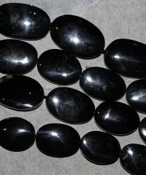 Gagat - Oval - 28 x20 mm - Kettenstrang