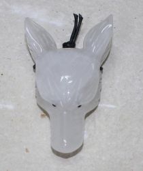 Bergkristall - Anh�nger - Wolf Tierkopf mit Bohrung - 1 St�ck