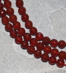 Karneol - Kugel - facettiert - 6mm - Kettenstrang
