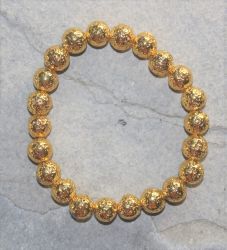 Lava - gold - Kugel - 8-9mm - Armband Elastik - 1 St�ck