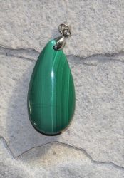 Malachit - Tropfen - Anh�nger mit �se - 1 St�ck