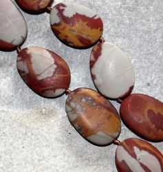 Noreen Jaspis - Freeform Oval - 22-24mm - Kettenstrang