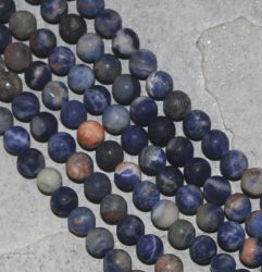 Sodalit orange-blau - Kugel - matt - 6mm - Kettenstrang