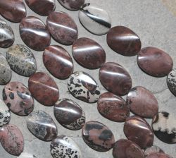 Porzellan Jaspis - Twist - 24x16mm - Kettenstrang