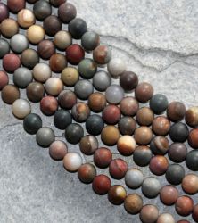 Polychrome Jaspis - Kugel - matt - 8mm - Kettenstrang