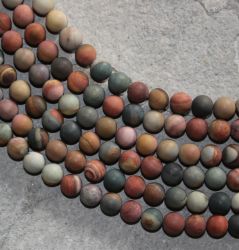 Polychrome Jaspis - Kugel - matt - 6mm - Kettenstrang