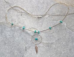 Indianerschmuck - Traumf�nger - T�rkis - Kette Silber