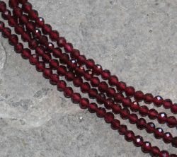 Granat - Kugel - facettiert - 3mm - Kettenstrang