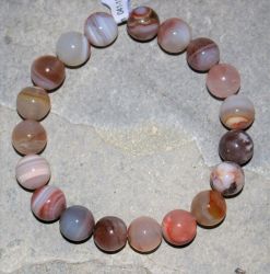 Botswana Achat - Kugel - 10mm - Armband Elastik - 1 St.