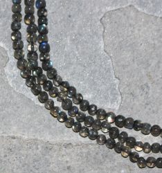 Labradorit - Kugel - 3mm - Kettenstrang