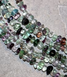 Fluorit - Nuggets Barock - 5-8mm -  Kettenstrang