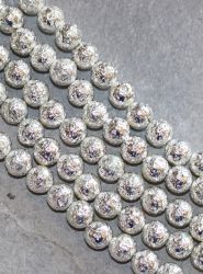 Lava - silber plated - Kugel - 10mm - Kettenstrang