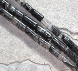 Turmalin Quarz - Zylinder - 6-7mm - Kettenstrang