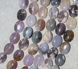 Purpur Achat - Oval - 12x16mm - Kettenstrang