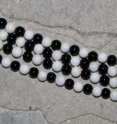 Onyx & Achat weiss - Kugel - 4mm - Kettenstrang