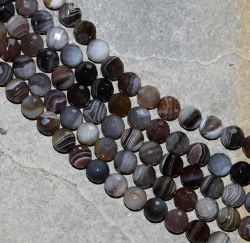 Botswana Achat - Kugel - facettiert - 8mm - Kettenstrang
