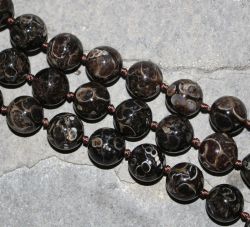 Turitella Achat - Kugel - 12mm - Kettenstrang
