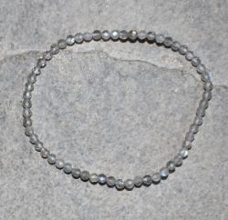 Labradorit - Kugel - facettiert - 3mm - Armband Elastik - 2 St.