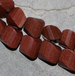Goldfluss - Ellipse - facettiert - 19x15x19mm - Kettenstrang