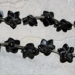 Obsidian - Bl�te - 15-20mm - Kettenstrang