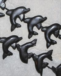 Obsidian - Delfin - 30x25mm - Kettenstrang