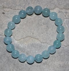 Aquamarin - Kugel - 10mm - Armband Elastik - in Box -  1 St�ck