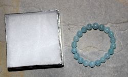 Aquamarin - Kugel - 10mm - Armband Elastik - in Box -  1 St�ck